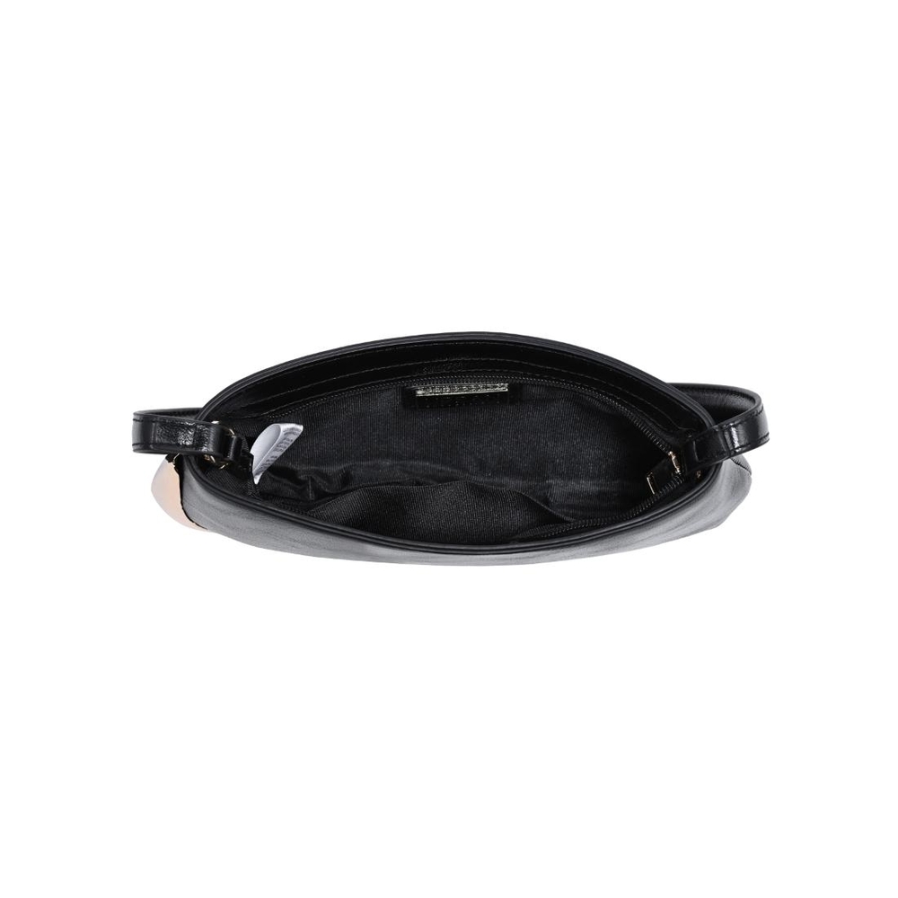 Sculptural Crescent-Accent Women's Cooper Black Leather Shoulder Bag - Picture 4 of 8
